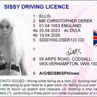 SISSY CHRIS DRIVING LICENCE 